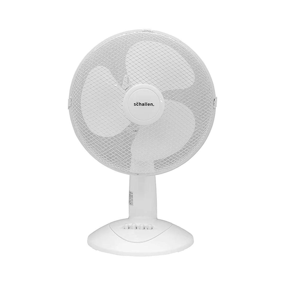Schallen 12" Desktop Fan 3 Speeds White | SCH7016