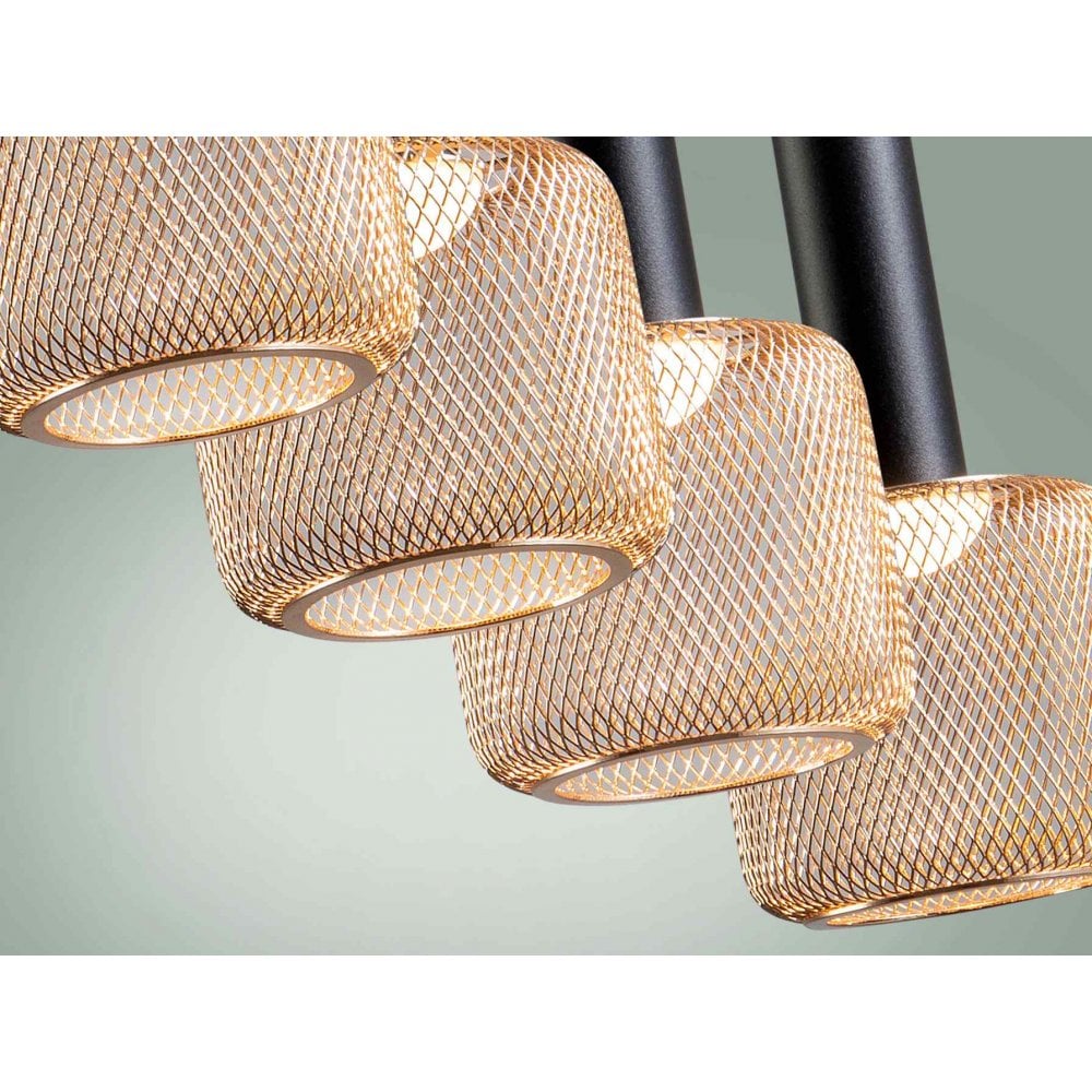 Schuller Sincro LED Pendant 4 Light Black Gold | 175395 DISPLAY MODEL