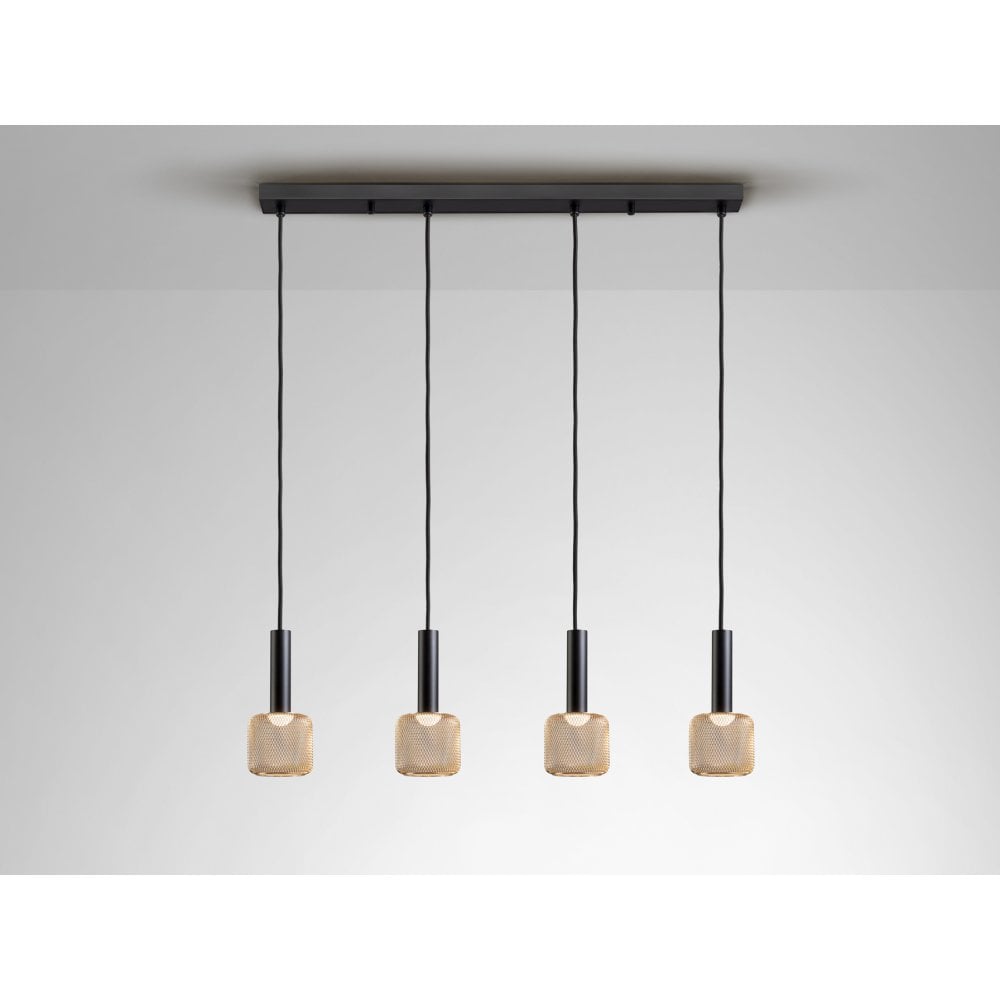 Schuller Sincro LED Pendant 4 Light Black Gold | 175395 DISPLAY MODEL