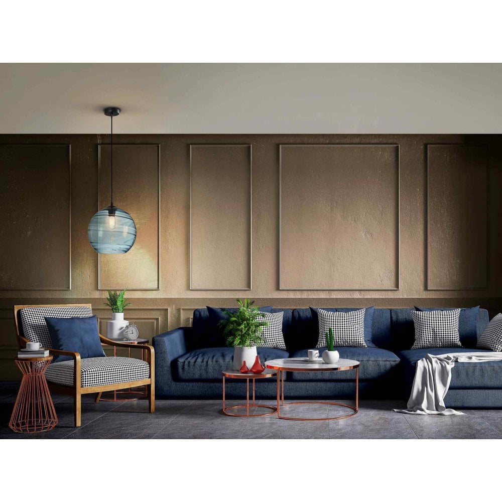 Schuller Geos Pendant 1 Light Blue Glass | 197137