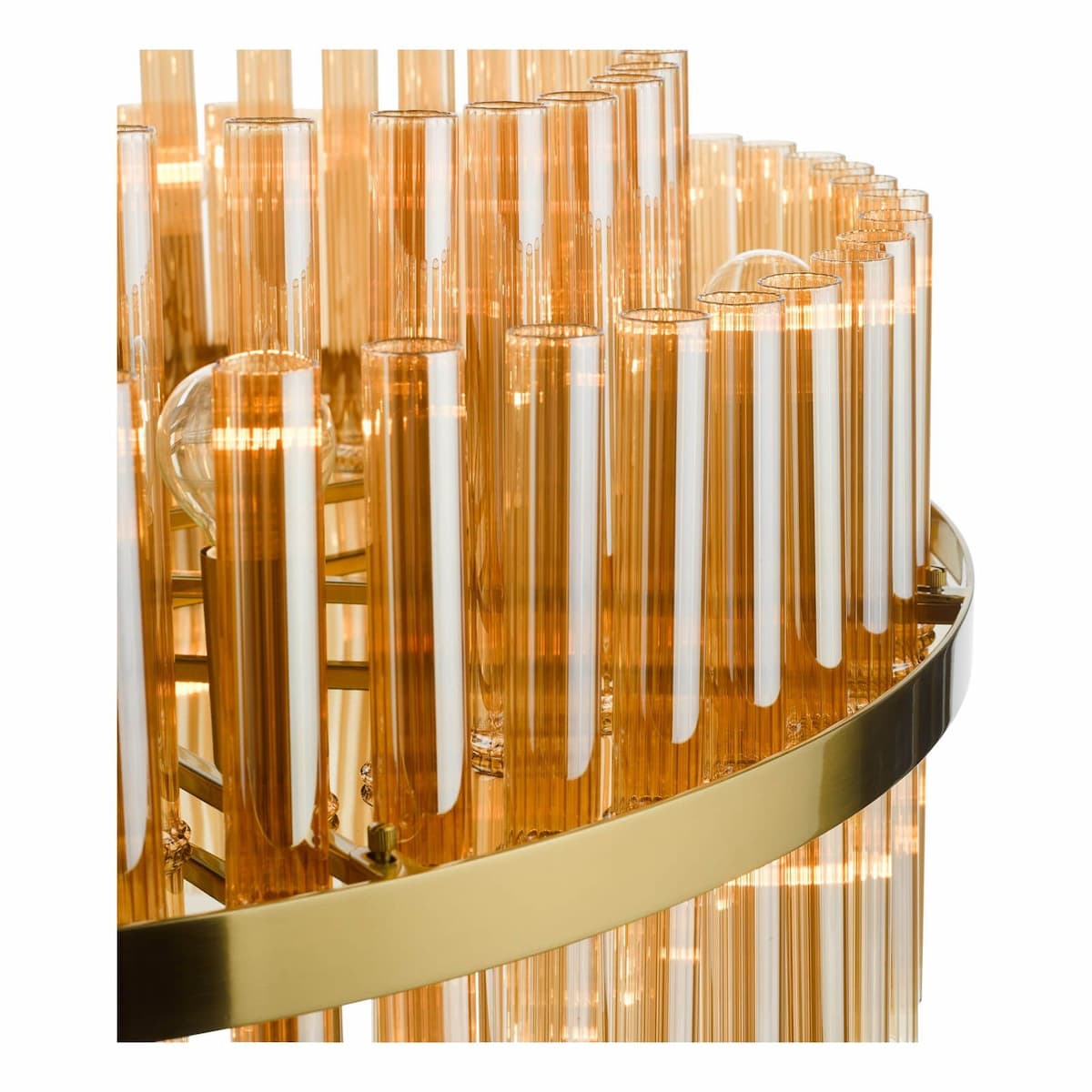Imani 16 Light Pendant Natural Brass and Champagne Glass-IMA1635