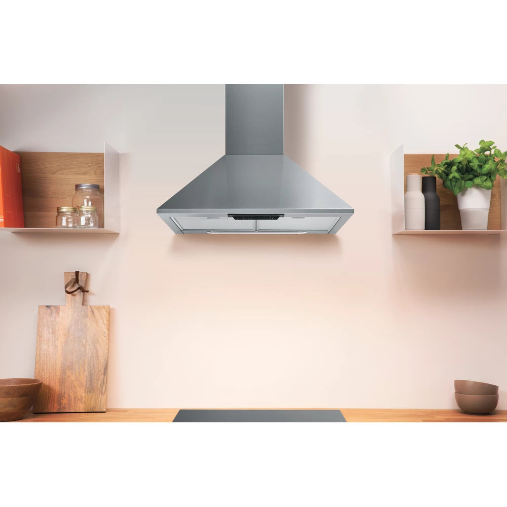 Indesit 60cm Pyramid Hood in Stainless Steel | UHPM 6.3F CS X/1