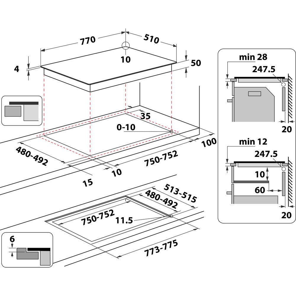 Whirlpool Induction Hob With Clean Protect 77 cm | WFS1577CPNE