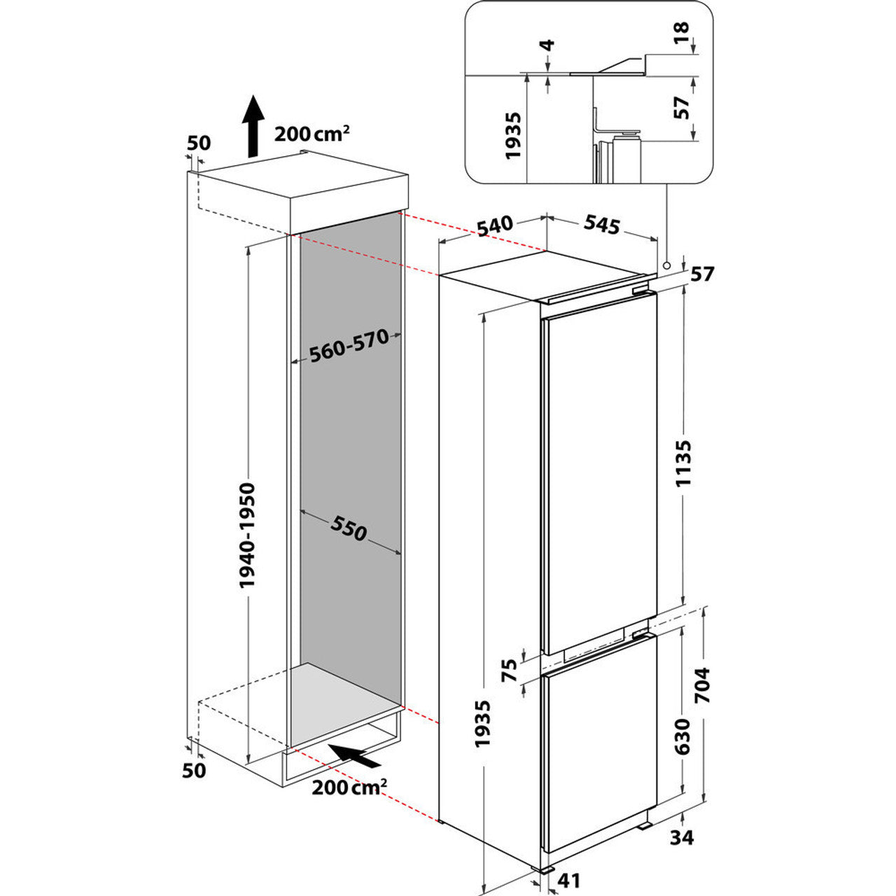 Whirlpool Integrated Fridge Freezer | WHC20T321UK