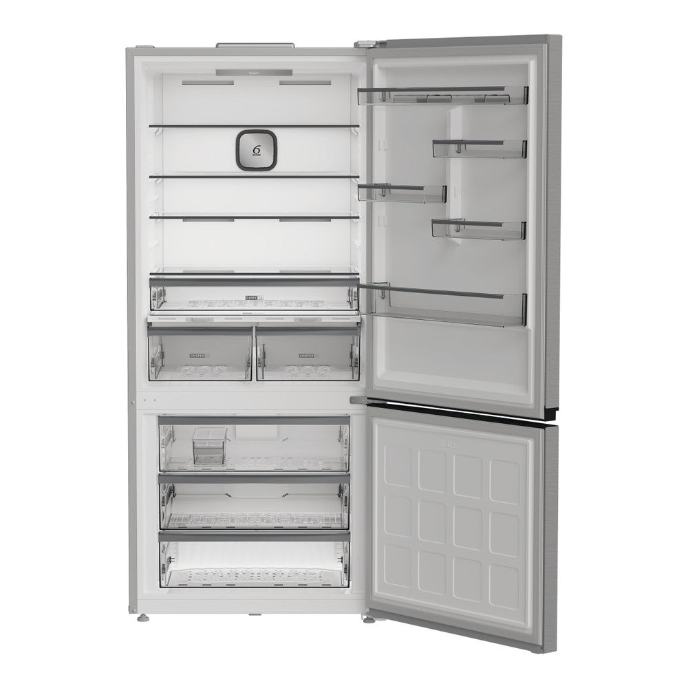 Whirlpool 70/30 No Frost American Fridge Freezer Pearl Inox | WHK26613X5UK