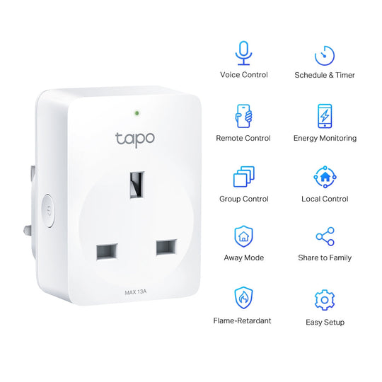 Tp-Link Mini Smart Wi-Fi Socket, Energy Monitoring | TAPO P110 | 2 Pack