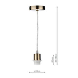 1 Light Antique Brass E27 Suspension With Clear Cable SP67 thumbnail 2