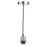 1 Light Polished Chrome E27 Suspension complete with Black Braided Cable SP62 thumbnail 1