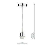 1 Light Polished Chrome E27 Suspension with Clear Cable SP65 thumbnail 2