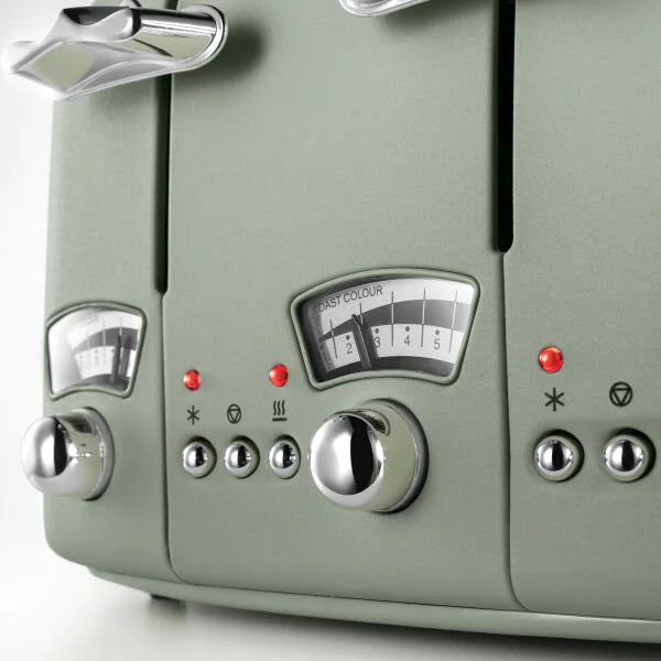 DeLonghi Argento 4 Slice Peppermint Green Toaster | CT04GR - Peter Murphy Lighting & Electrical Ltd