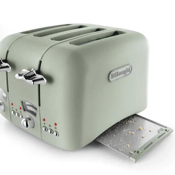 DeLonghi Argento 4 Slice Peppermint Green Toaster | CT04GR - Peter Murphy Lighting & Electrical Ltd