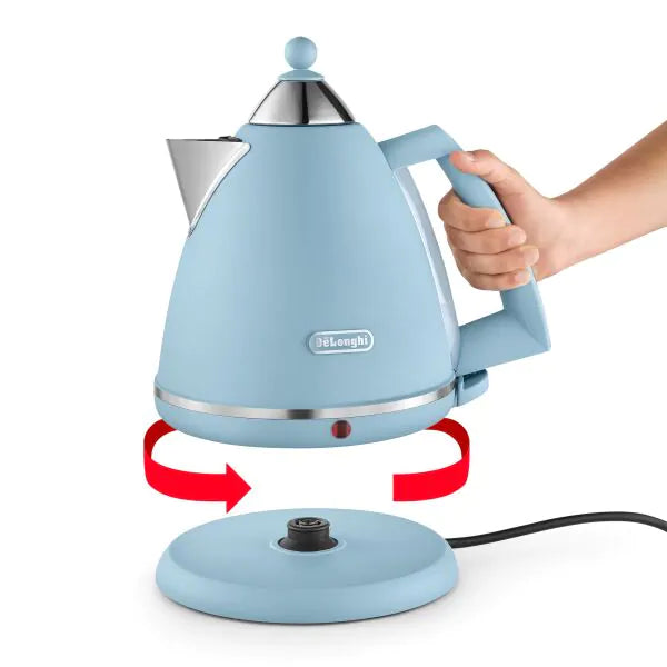 Delonghi Argento 3kw, 1.7Ltr Metal Cordless Kettle - Blue | KBX3016.AZ - Peter Murphy Lighting & Electrical Ltd