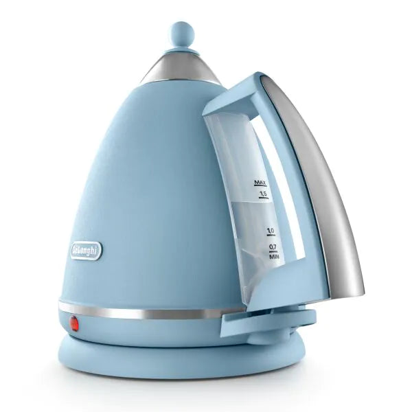 Delonghi Argento 3kw, 1.7Ltr Metal Cordless Kettle - Blue | KBX3016.AZ - Peter Murphy Lighting & Electrical Ltd