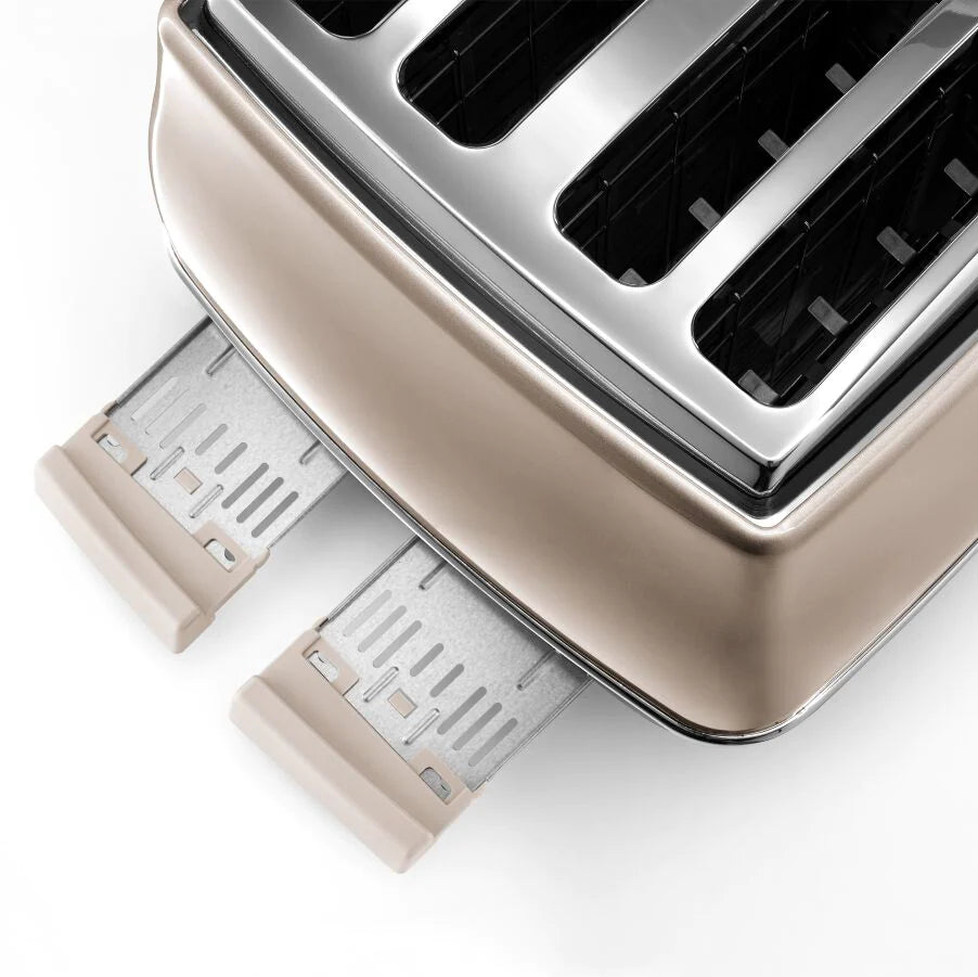 DeLonghi, Icona, 4-Slice Toaster, Beige, CTOT4003BG - Peter Murphy Lighting & Electrical Ltd