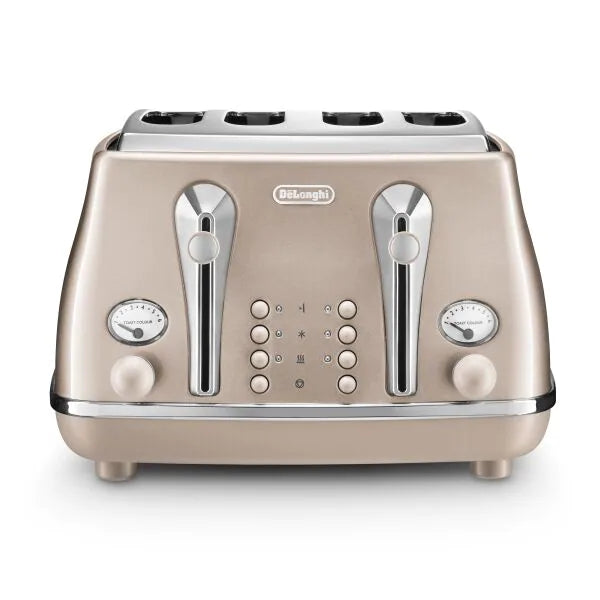 DeLonghi, Icona, 4-Slice Toaster, Beige, CTOT4003BG - Peter Murphy Lighting & Electrical Ltd