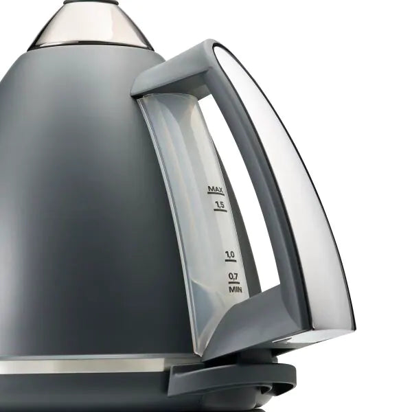 Delonghi Argento 3kw, 1.7Ltr Metal Cordless Kettle - Silva Grey | KBX3016.GY - Peter Murphy Lighting & Electrical Ltd
