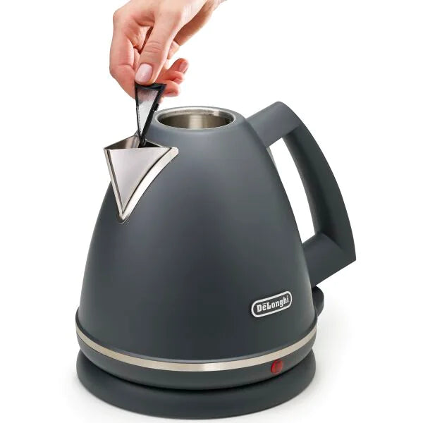 Delonghi Argento 3kw, 1.7Ltr Metal Cordless Kettle - Silva Grey | KBX3016.GY - Peter Murphy Lighting & Electrical Ltd