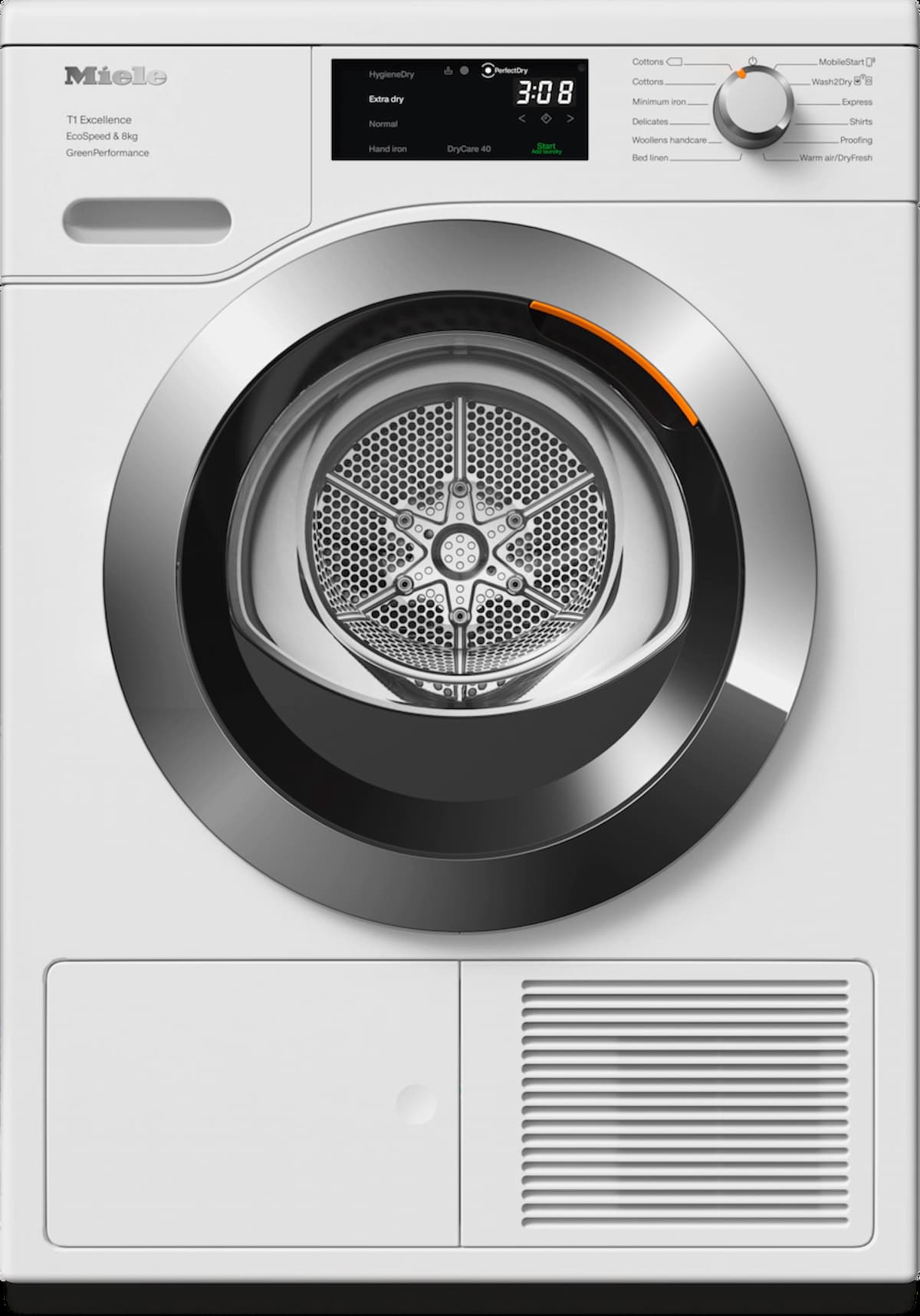 Miele, EcoSpeed, 8kg Heat Pump, Tumble Dryer, White | TEF765WP