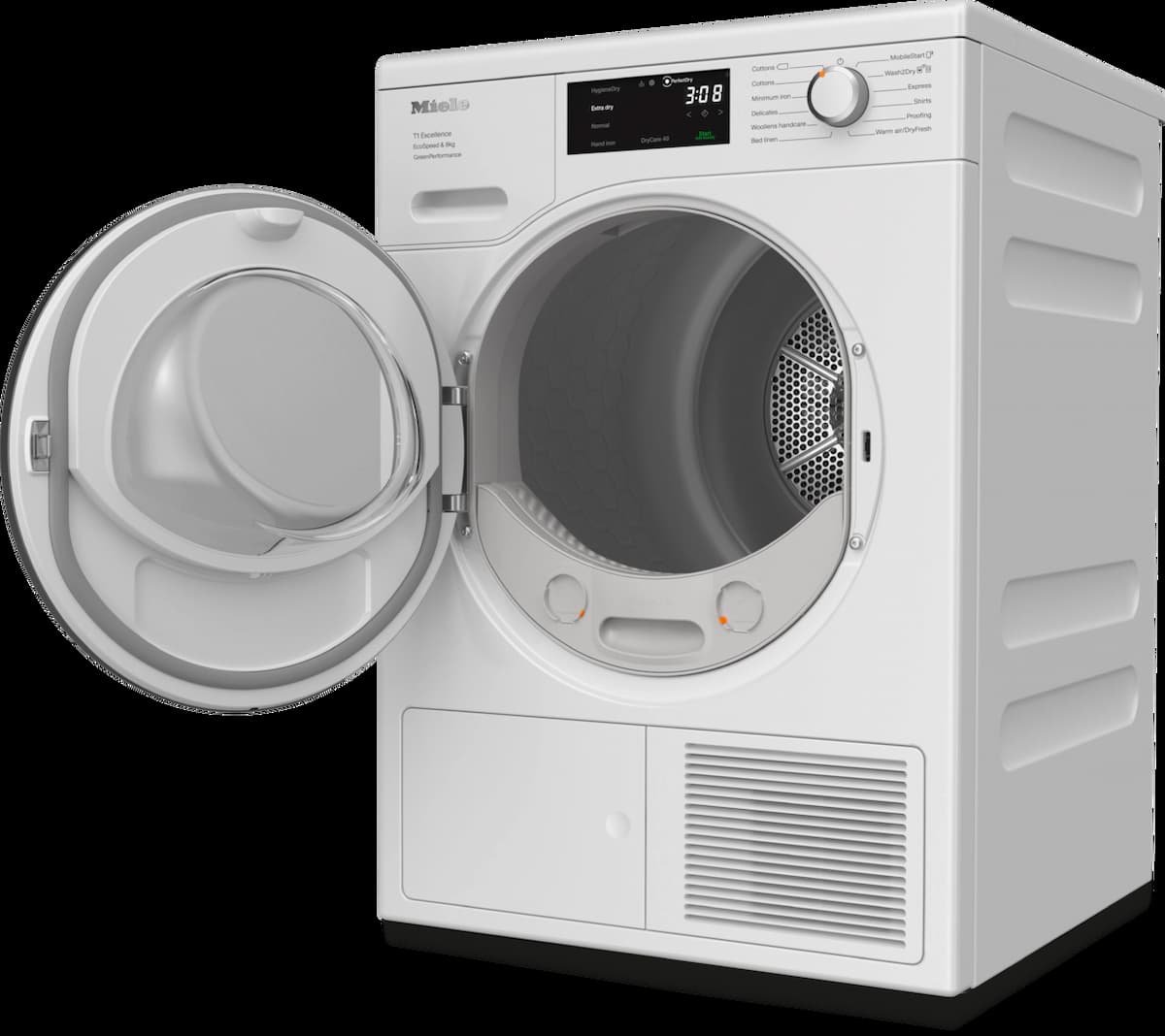 Miele, EcoSpeed, 8kg Heat Pump, Tumble Dryer, White | TEF765WP