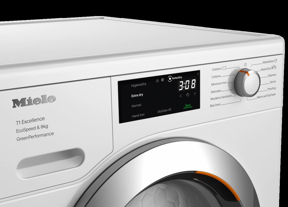 Miele, EcoSpeed, 8kg Heat Pump, Tumble Dryer, White | TEF765WP