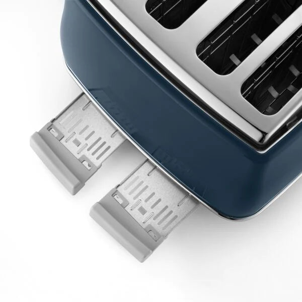 DeLonghi, Icona Capitals, 4 Slice Toaster, Blue, CTOC4003BL - Peter Murphy Lighting & Electrical Ltd