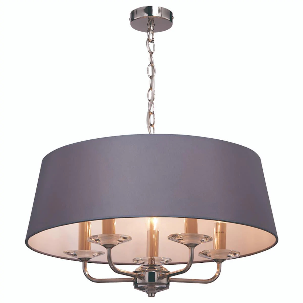 5L POLISHED STYLO NICKEL C/W GREY SHADE |PFSTYLO/5NK - Peter Murphy Lighting & Electrical Ltd