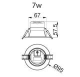 7W Dimmable IP44 PVC Downlight thumbnail 2