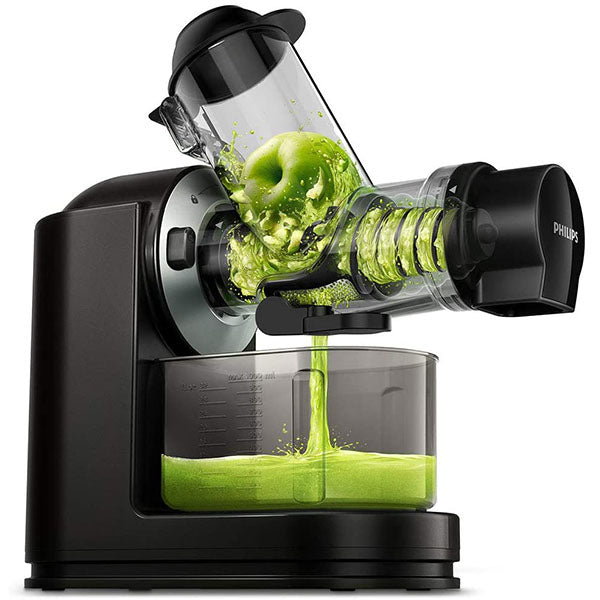 Philips HR1889/71 Viva Cold Press Masticating Slow Juicer with X-Large Feed Tube Black/Silver
