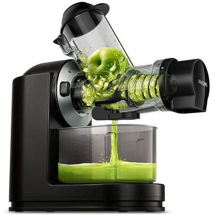 Philips HR1889/71 Viva Cold Press Masticating Slow Juicer with X-Large Feed Tube Black/Silver