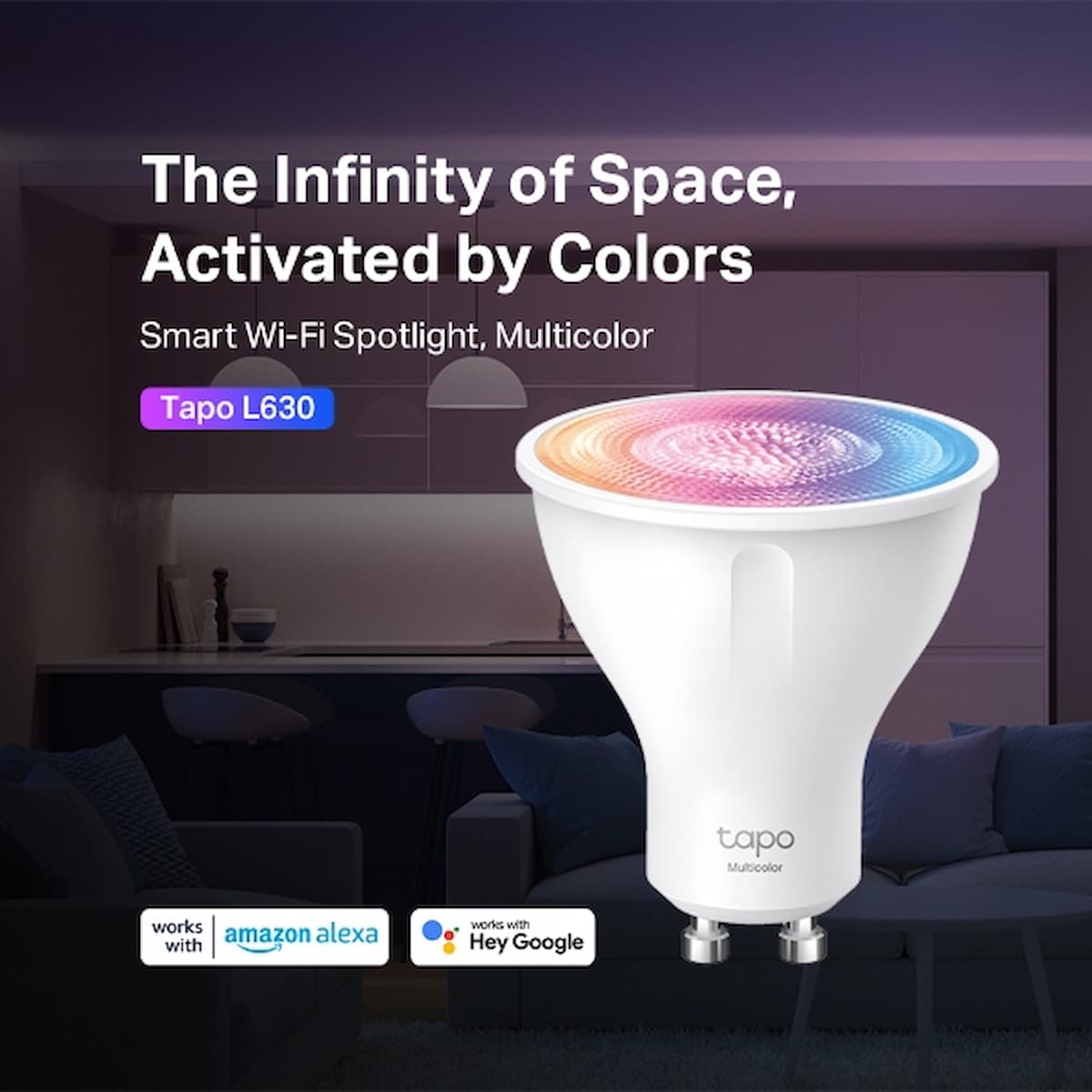 Smart Wi-Fi Spotlight, Multicolor 2Pack | Tapo L630