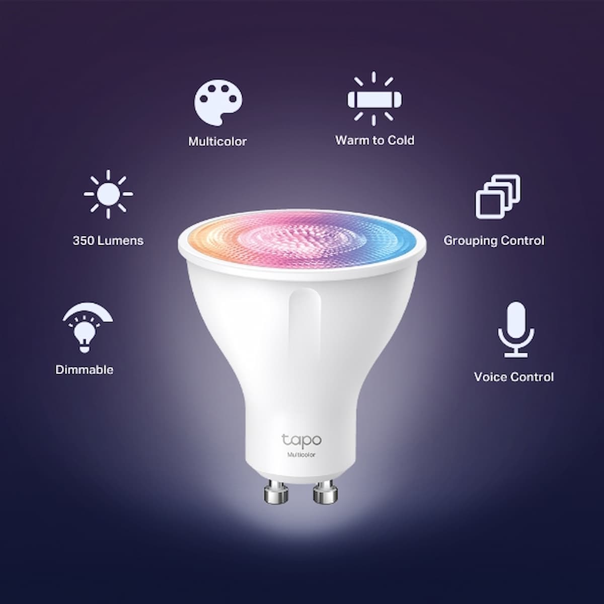 Smart Wi-Fi Spotlight, Multicolor 2Pack | Tapo L630