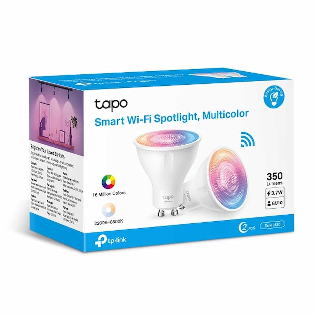 Smart Wi-Fi Spotlight, Multicolor 2Pack | Tapo L630