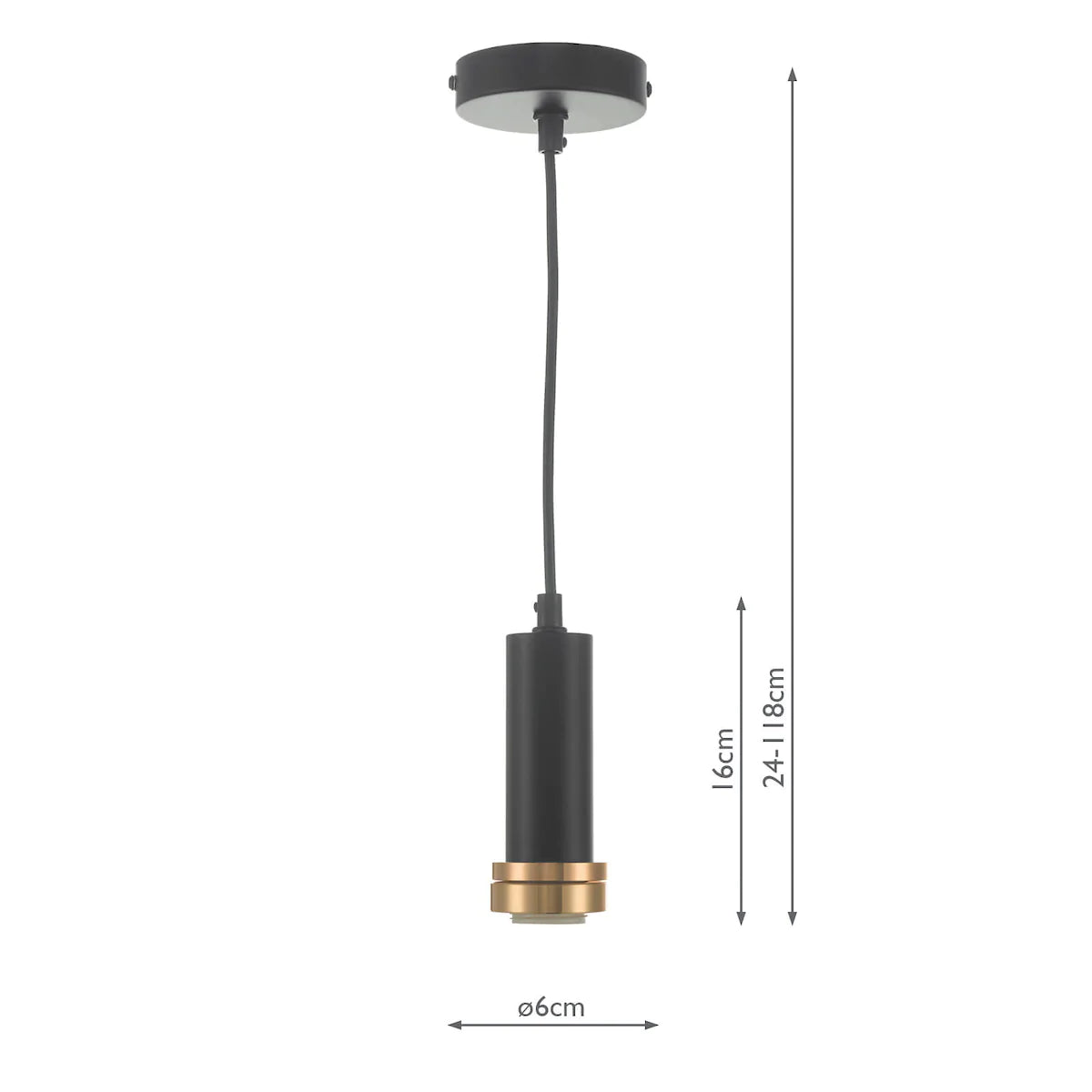 Accessory 1 Light Suspension Matt Black And Copper SP6522 - Peter Murphy Lighting & Electrical Ltd