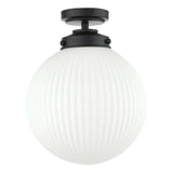 Alrik Bathroom Flush Matt Black Opal Glass IP44 ALR0122 thumbnail 2