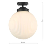 Alrik Bathroom Flush Matt Black Opal Glass IP44 ALR0122 thumbnail 4