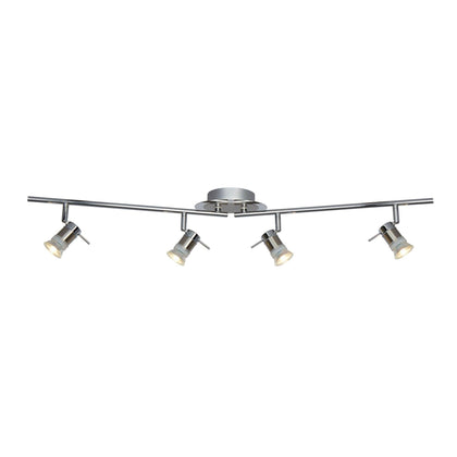 Aries Ip44 Chrome & Satin Silver 4 Light Adjustable Bar Spotlight