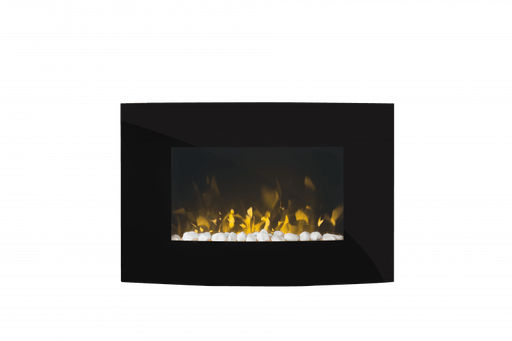 Artesia, 2kW LED Black Glass Wall Fire, Dimmable Flame , ART20 - Peter Murphy Lighting & Electrical Ltd