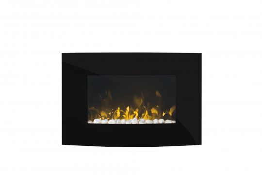 Artesia, 2kW LED Black Glass Wall Fire, Dimmable Flame , ART20