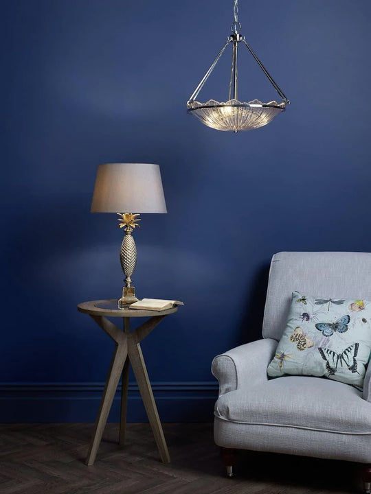 Avril 3lt Pendant Polished Nickel & Glass AVR0350