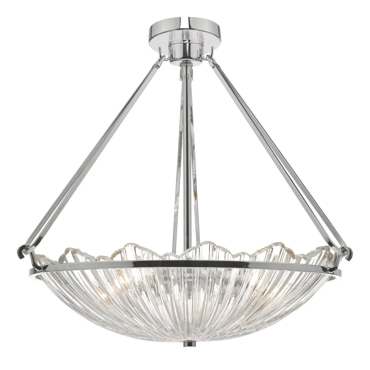 Avril 3lt Pendant Polished Nickel & Glass AVR0350 - Peter Murphy Lighting & Electrical Ltd