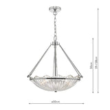 Avril 3lt Pendant Polished Nickel & Glass AVR0350 thumbnail 5