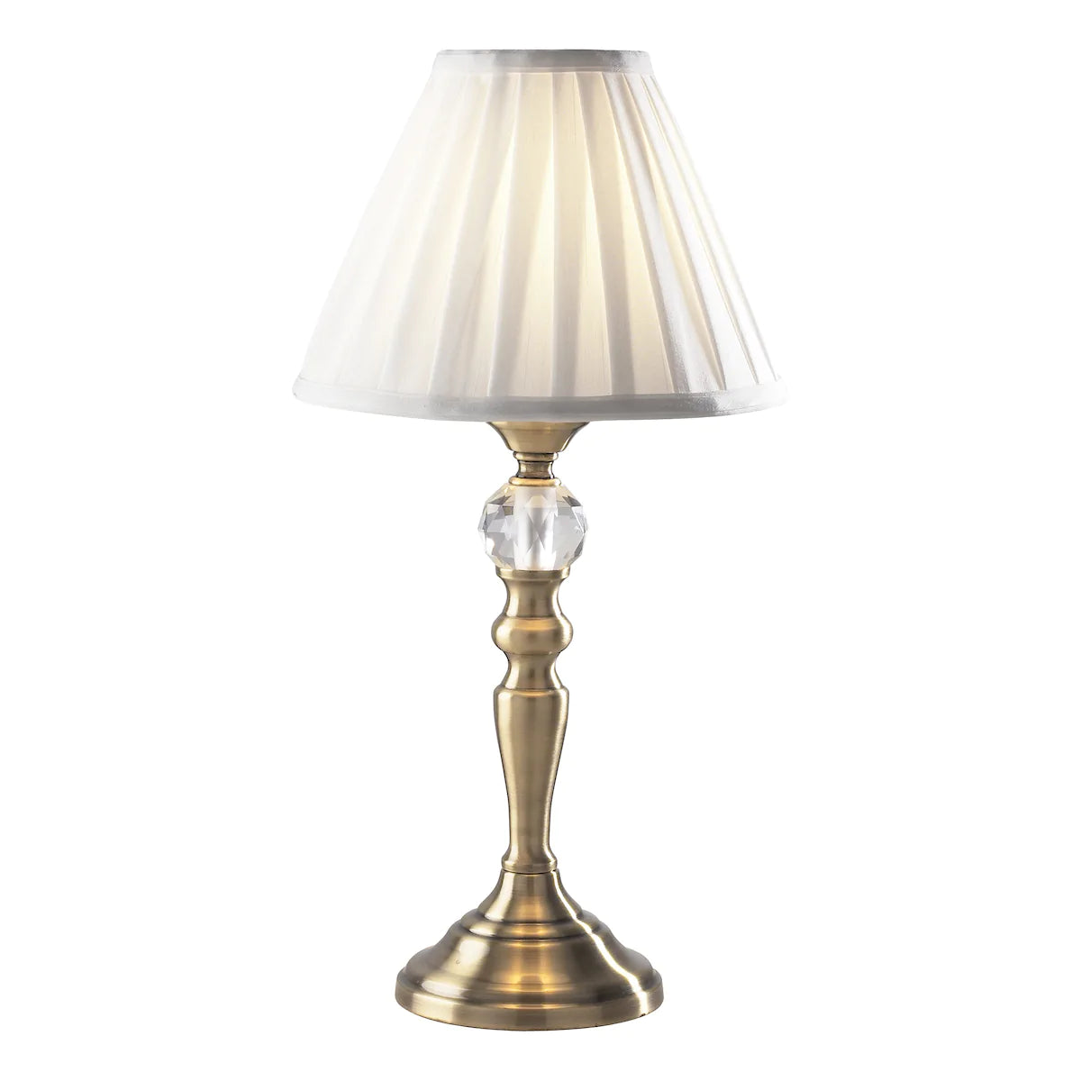 Beau Touch Table Lamp Antique Brass With Shade BEA4075 - Peter Murphy Lighting & Electrical Ltd