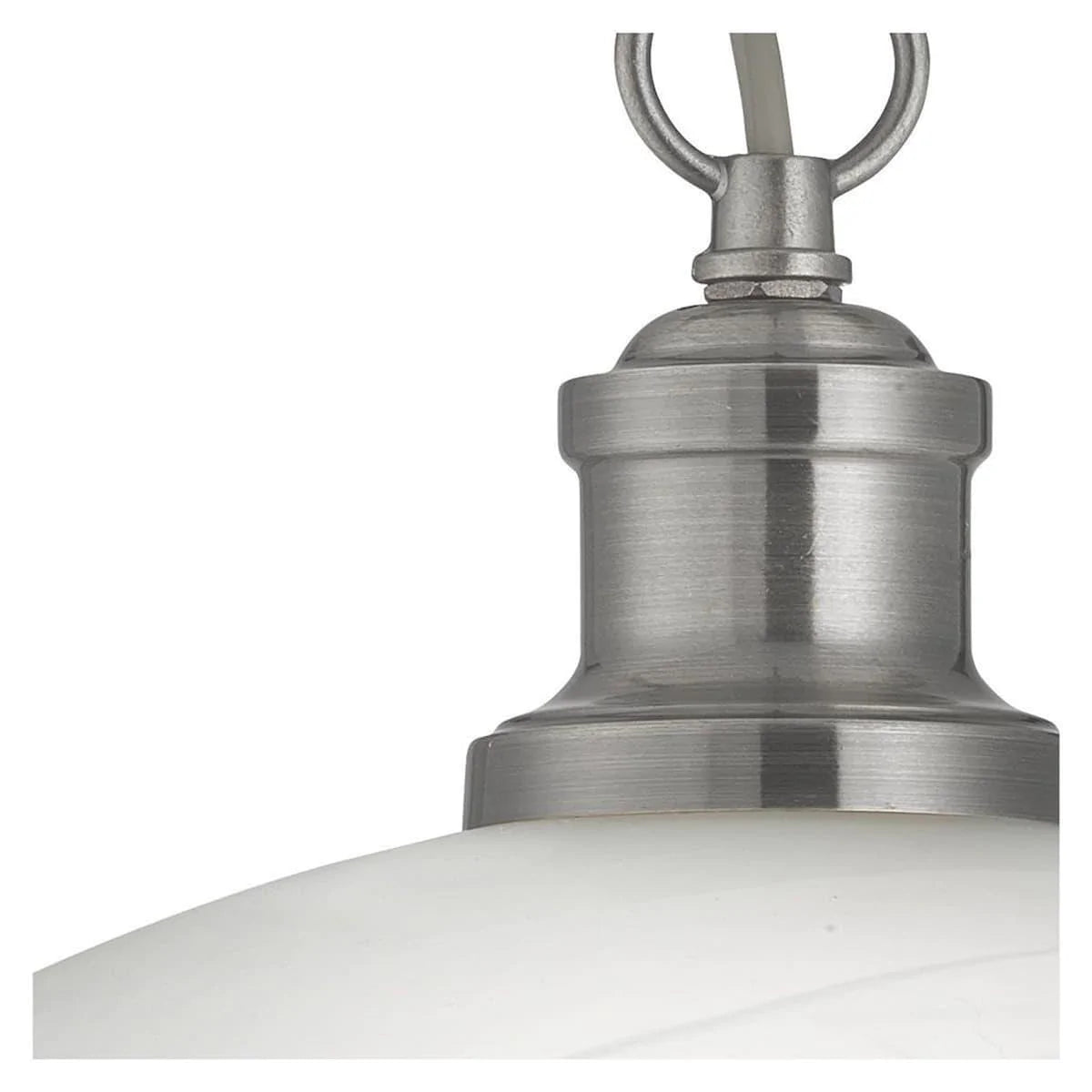 Bistro Satin Silver Pendant Light With Acid Glass Shade |1591SS - Peter Murphy Lighting & Electrical Ltd