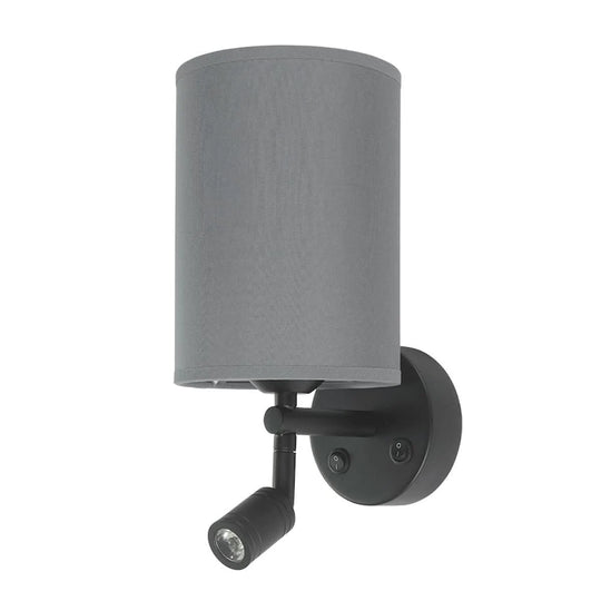 BLACK w/ GREY SHADE ASHLEY WALL LIGHT |WB2156/3WBL