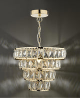 Cerys 1 Light 4 Tier Pendant Crystal & Gold thumbnail 1
