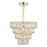 Cerys 1 Light 4 Tier Pendant Crystal & Gold thumbnail 3