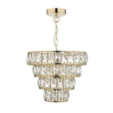 Cerys 1 Light 4 Tier Pendant Crystal & Gold thumbnail 4