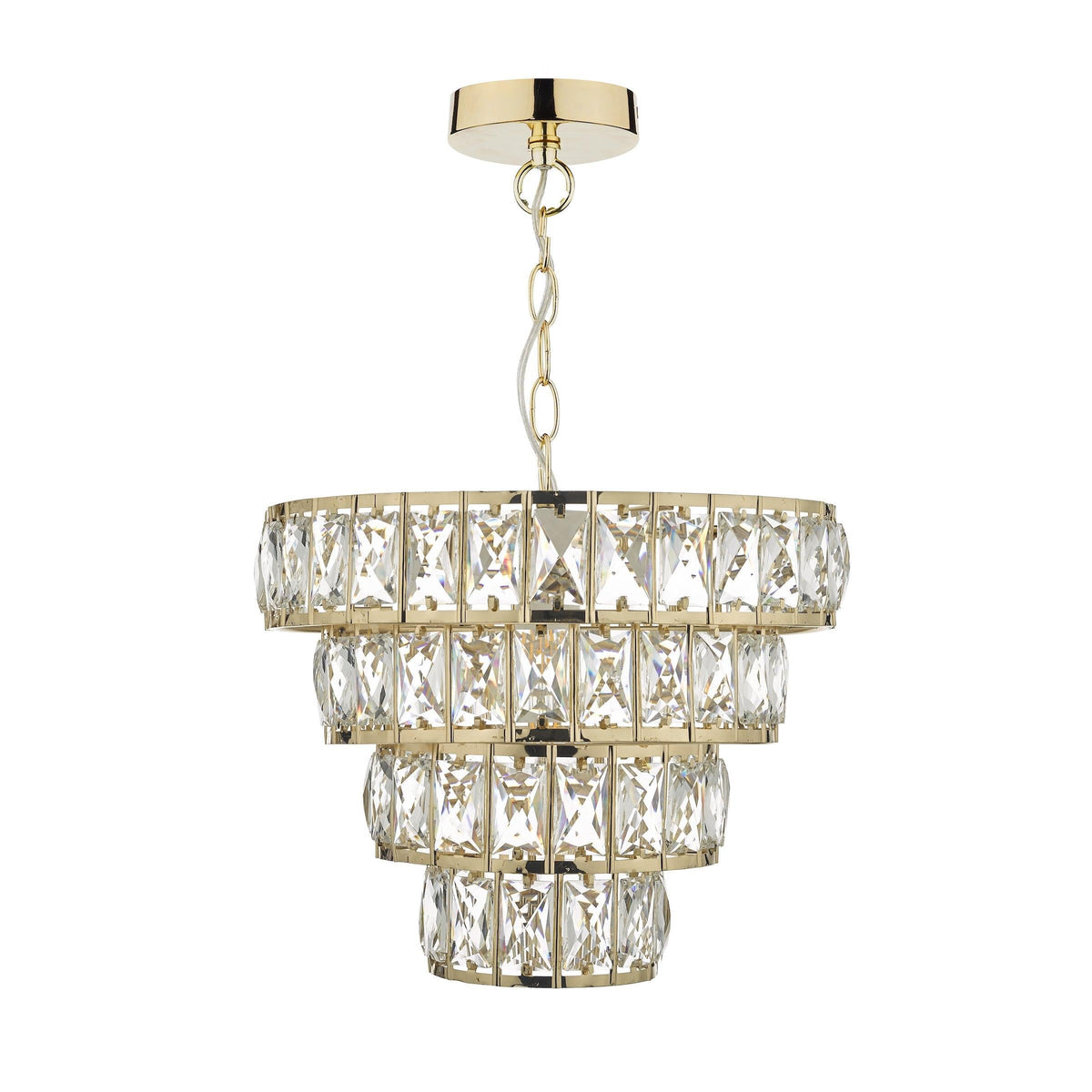 Cerys 1 Light 4 Tier Pendant Crystal & Gold - Peter Murphy Lighting & Electrical Ltd