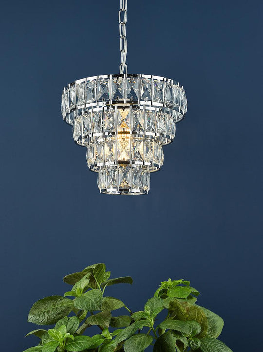 Cerys Single Pendant Polished Chrome Crystal CER0150