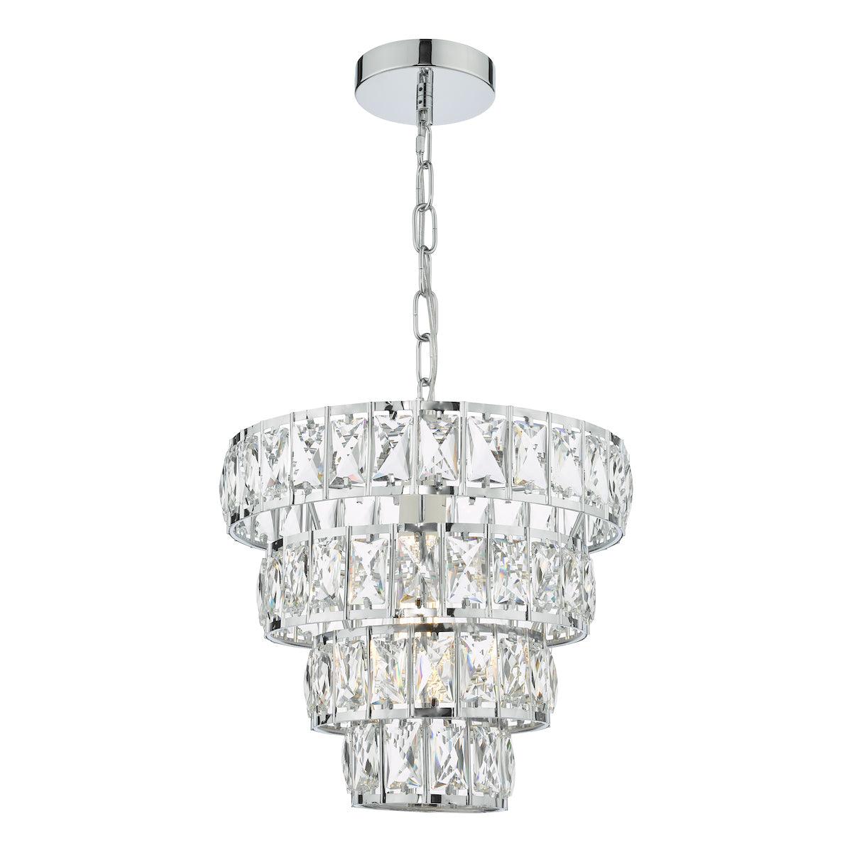 Cerys Single Pendant Polished Chrome Crystal CER0150 - Peter Murphy Lighting & Electrical Ltd